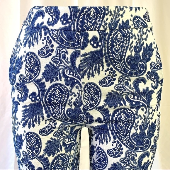 ZARA WOMAN BLUE CROP PANTS  WHITE STRAIGHT LEG PANTS WOMEN SIZE SMALL - Picture 7 of 12